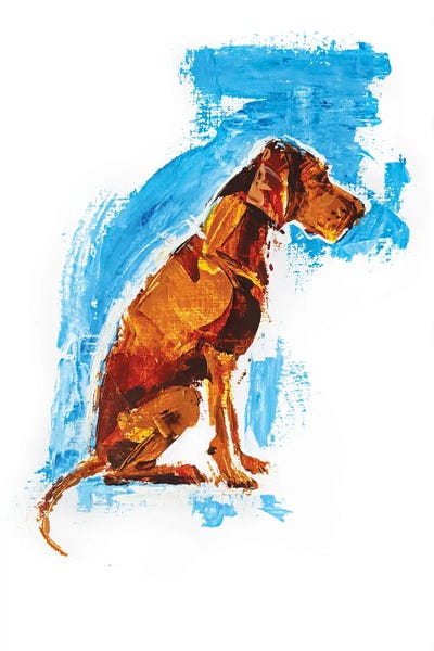 Anna Cher: Sitting Vizsla by Anna Cher