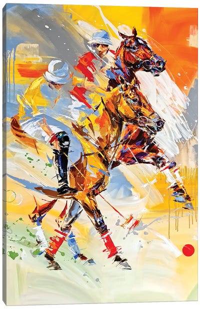 Polo Canvas Art Print - Horse Racing Art