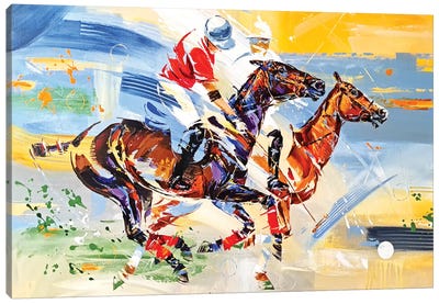 Chasing Shadow Canvas Art Print - Horse Racing Art