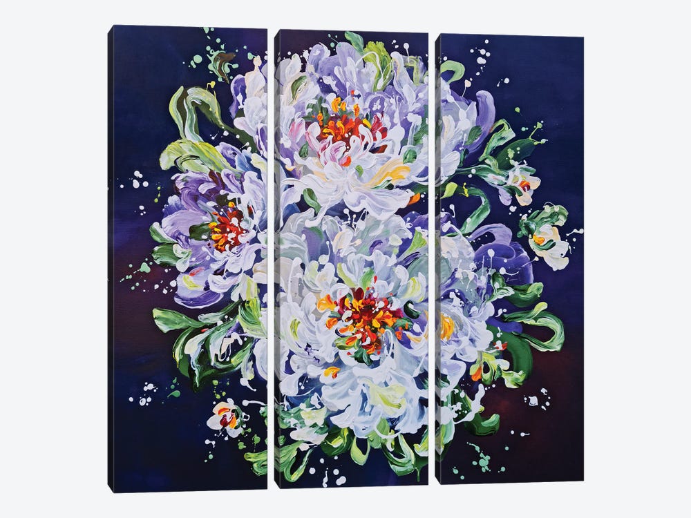 Floral IV by Anna Cher 3-piece Canvas Art Print