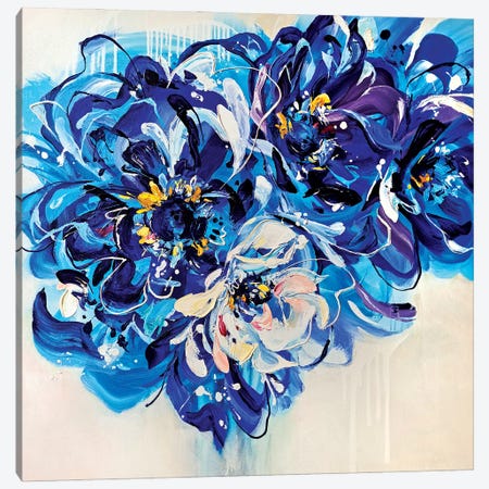 Blue Flowers Canvas Print #AHZ5} by Anna Cher Canvas Art