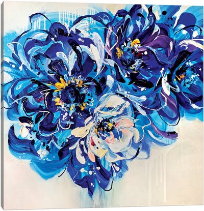 Blue Flowers Canvas Art Print - Anna Cher