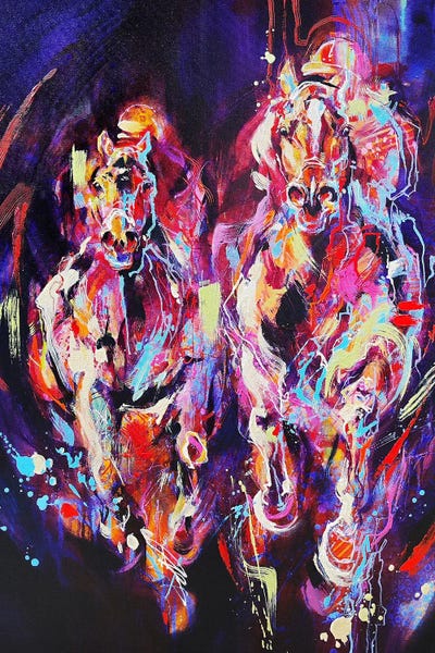 Horse Racing by Anna Cher framed wall art