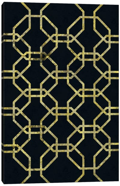 Geometric Dialogue Canvas Art Print - Mosaic Tiles