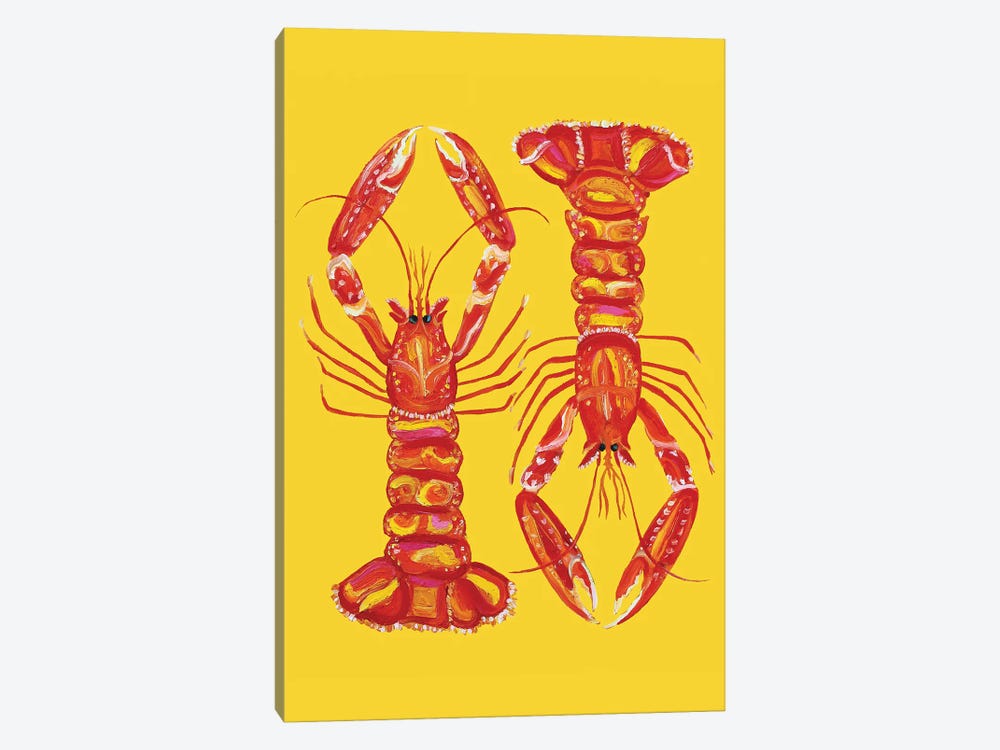 Langoustines on Yellow by Alice Straker 1-piece Canvas Art Print