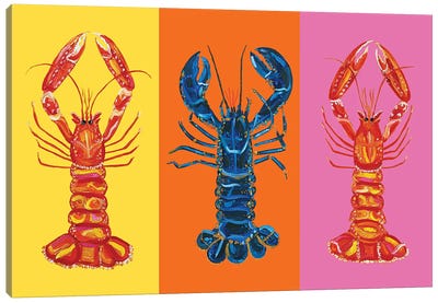 Lobster Langoustines Love Canvas Art Print - Seafood Art