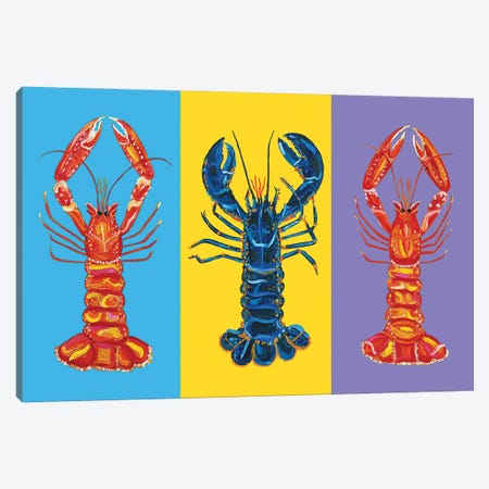 Lobster Love Pop Art Canvas Print #AIE21} by Alice Straker Canvas Wall Art