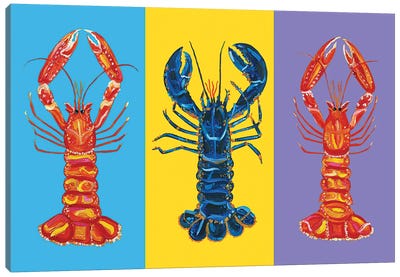 Lobster Love Pop Art Canvas Art Print - Alice Straker