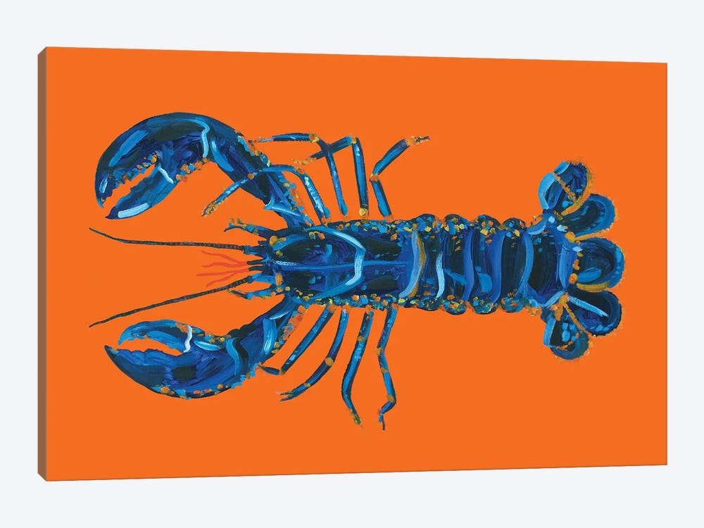 Lobster on Orange by Alice Straker 1-piece Canvas Art Print