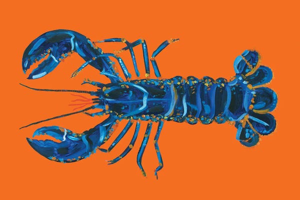 Pop Art Kitchen: Lobster on Orange by Alice Straker