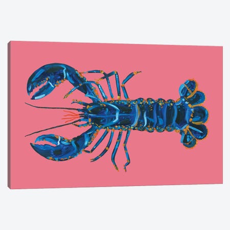 Lobster on Pink Canvas Print #AIE23} by Alice Straker Canvas Art