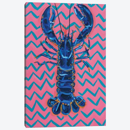 Lobster on Zigzag Canvas Print #AIE24} by Alice Straker Art Print
