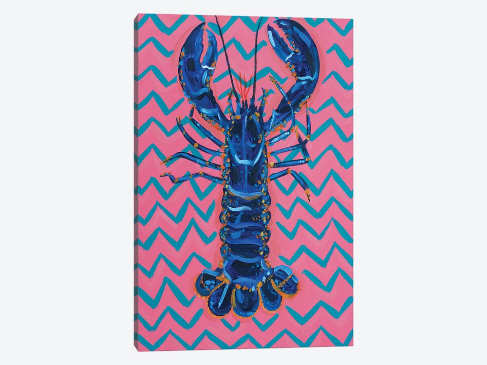 Lobster on Zigzag by Alice Straker 1-piece Canvas Print