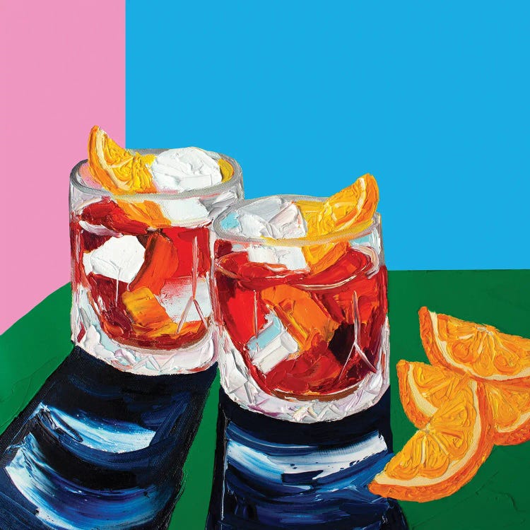 Negronis Pink and Blue by Alice Straker wall art
