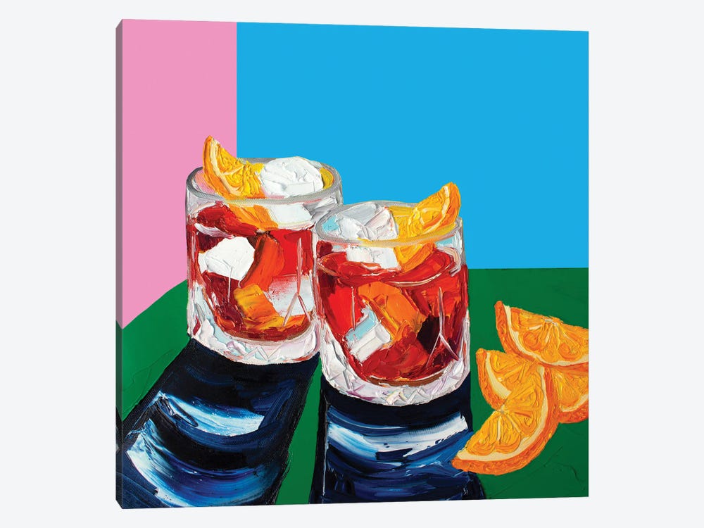 Negronis Pink and Blue by Alice Straker 1-piece Canvas Artwork