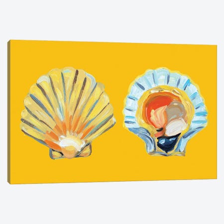 Scallops on Yellow Canvas Print #AIE34} by Alice Straker Canvas Wall Art