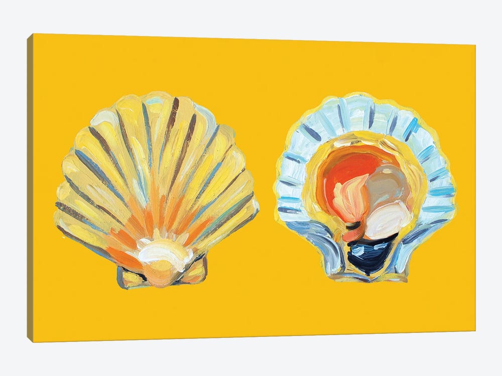 Scallops on Yellow by Alice Straker 1-piece Canvas Wall Art