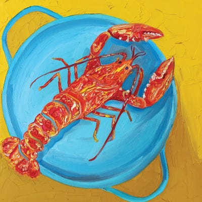Orange Lobster In A Pot by Alice Straker canvas print