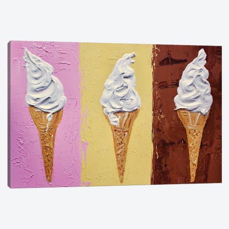 Ice Creams On Neapolitan Canvas Print #AIE49} by Alice Straker Canvas Wall Art