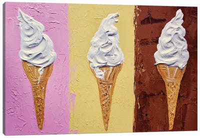 Ice Creams On Neapolitan Canvas Art Print - Alice Straker