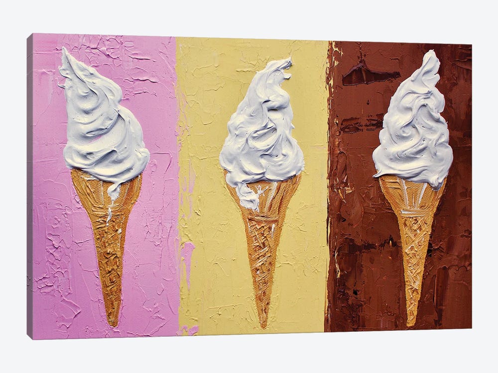 Ice Creams On Neapolitan by Alice Straker 1-piece Canvas Wall Art