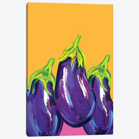 Groovy Aubergines Canvas Print #AIE53} by Alice Straker Canvas Art Print