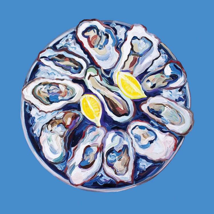 Oysters On A Plate by Alice Straker wall art