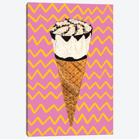 Cornetto On Pink Zigzag Canvas Print #AIE67} by Alice Straker Art Print