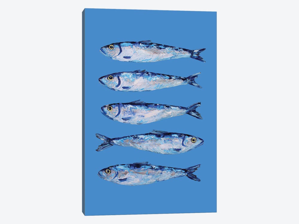 Sardines On Blue by Alice Straker 1-piece Canvas Wall Art