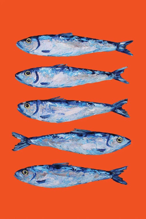 Sardines On Orange by Alice Straker wall art