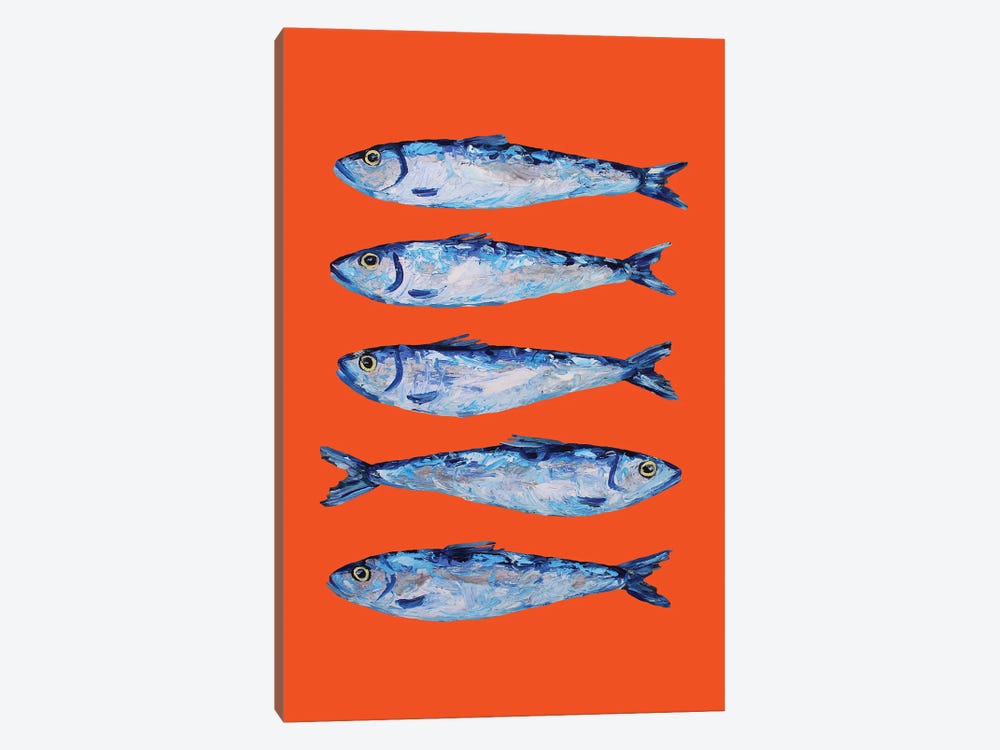 Sardines On Orange by Alice Straker 1-piece Canvas Print
