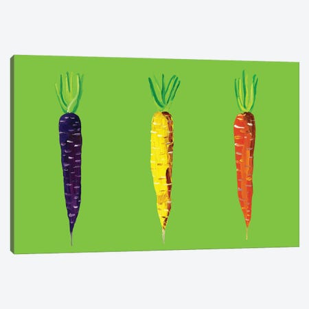 Carrots on Green Canvas Print #AIE7} by Alice Straker Art Print