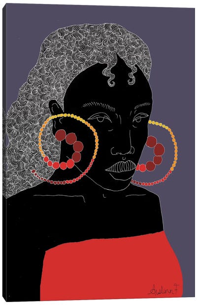 En Attendant - Purple Canvas Art Print - African Heritage Art