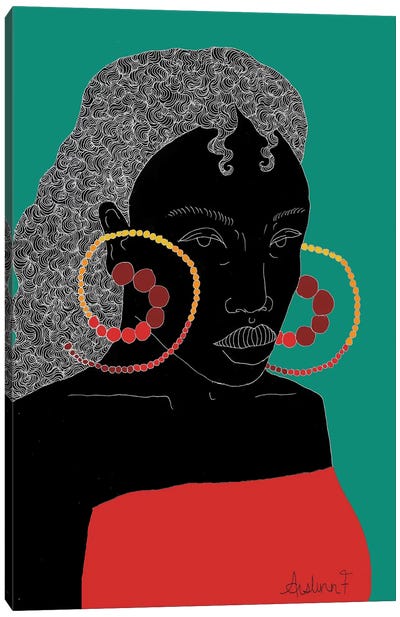 En Attendant - Green Canvas Art Print - African Heritage Art