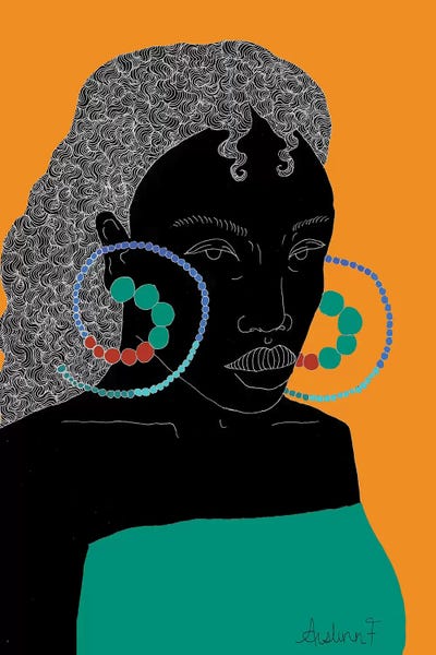 En Attendant - Orange by Aislinn F framed canvas print