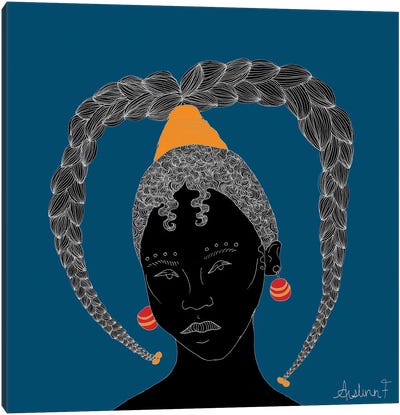 Hear Me - Blue Canvas Art Print - African Heritage Art
