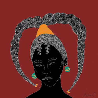 Hear Me - Red by Aislinn F framed canvas print