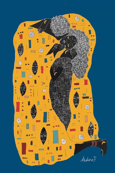 Klimt Noir - Blue by Aislinn F canvas print