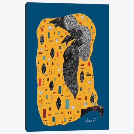 Klimt Noir - Blue Canvas Print #AIF23} by Aislinn F Art Print