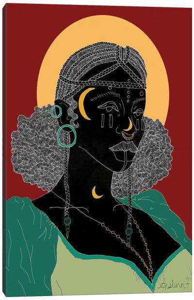 My Crown - Burgundy Canvas Art Print - African Heritage Art