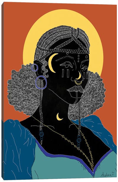 My Crown - Brown Canvas Art Print - African Heritage Art