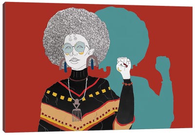 Power To Da People Canvas Art Print - Black History Month
