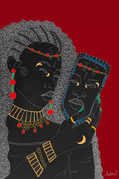 Self-Care - Red by Aislinn F framed canvas print