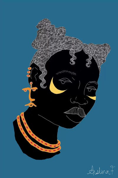 Bantu Knots I by Aislinn F framed canvas print