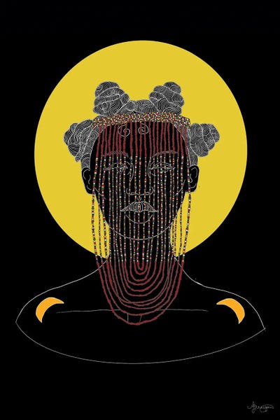 Beaded Zulu - Black by Aislinn F framed canvas print