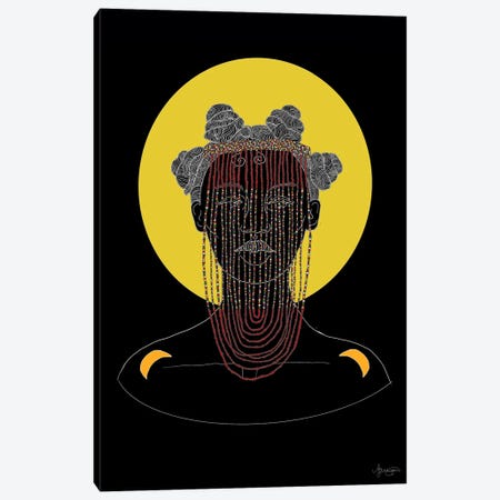 Beaded Zulu - Black Canvas Print #AIF53} by Aislinn F Canvas Wall Art