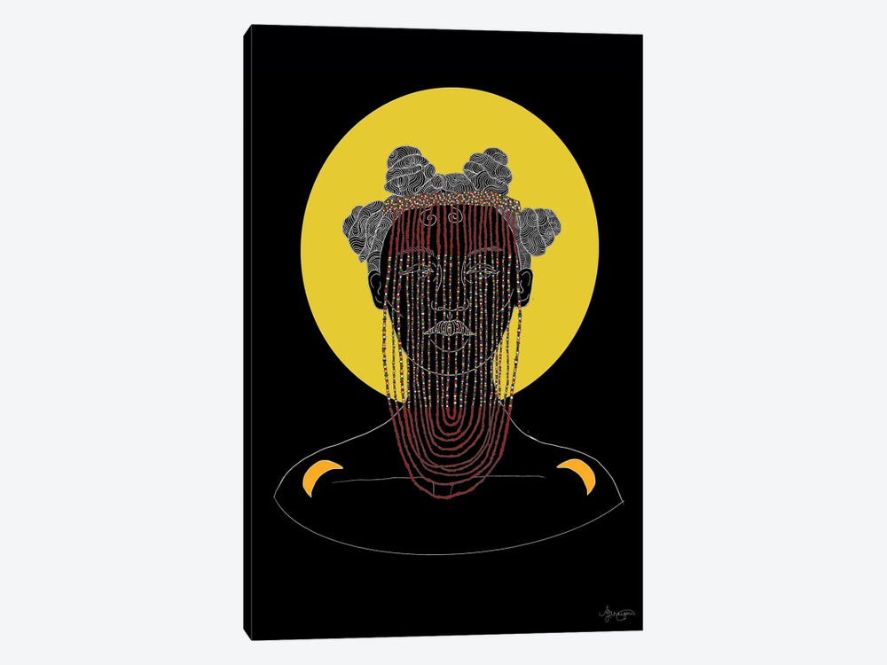 Beaded Zulu - Black by Aislinn F 1-piece Canvas Art Print