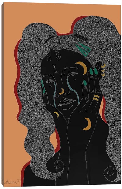 Blues - Beige Canvas Art Print - African Heritage Art