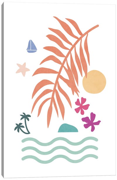 Tropical Foliage Shapes XXXV Canvas Art Print - All Things Matisse