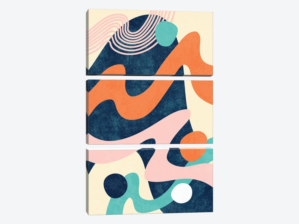 Waves I by amini54 3-piece Canvas Print